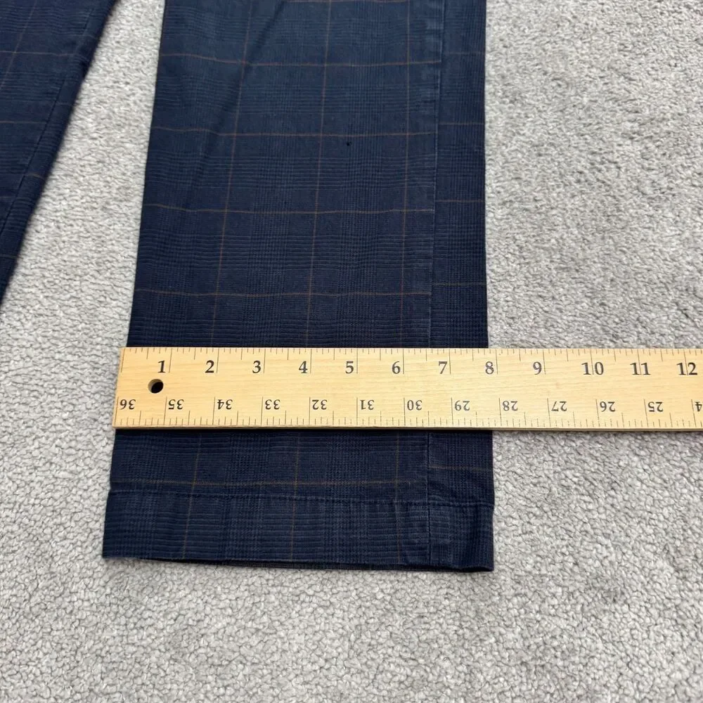 Banana Republic Slim Fit Straight Chino Pants Men 31x30 Khaki Brown Plaid Cotton